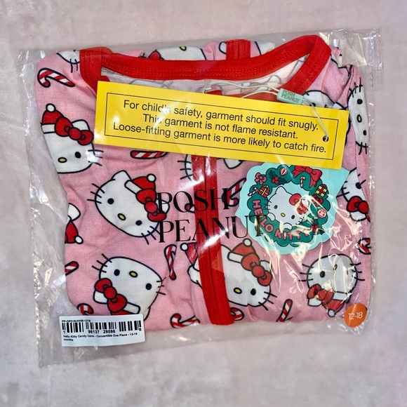 POSH PEANUT X HELLO KITTY CANDY CANE MEDLEY CONVERTIBLE PAJAMAS - Picture 9 of 9